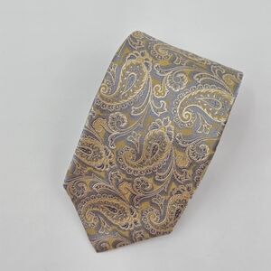 Robert Talbott Carmel Best Of Class Elegant Gold and Silver Paisley‎ Tie